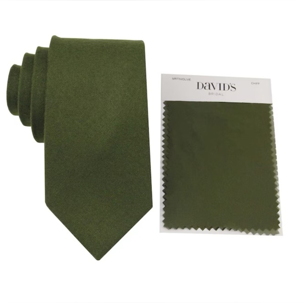 Men’s Olive Green Necktie - Match to David’s Bridal Martini Olive